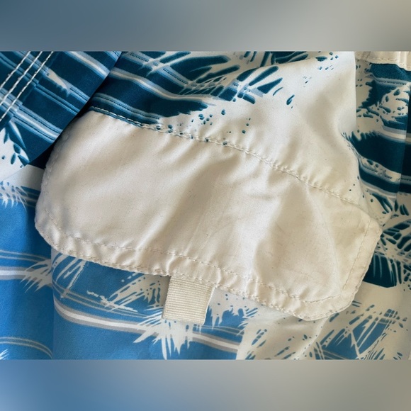 White Mesh Palm Tree Swim Shorts by U.S. Apparel - Picture 5 of 6